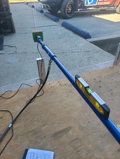 Railing load testing equipment on site